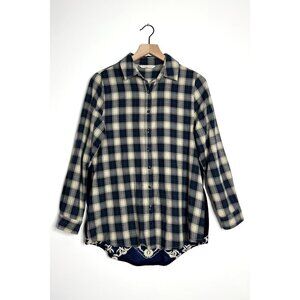 SOFT SURROUNDINGS Kamala Blouse Plaid Velvet Top
